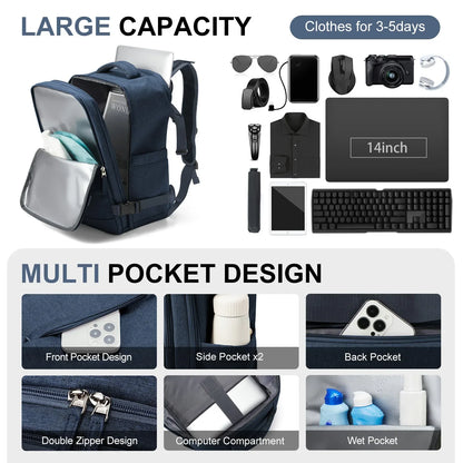 Waterproof Travel Backpack with 15.6" Laptop Compartment - Wet-Dry Separation