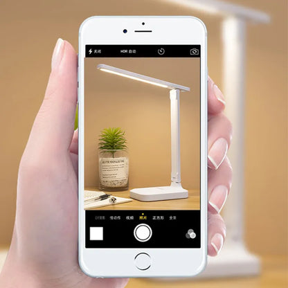 Rechargeable LED Desk Lamp with 6000mAh Battery – Touch Control, 3 Colours, Dimmable, Foldable, Eye-Caring Night Light