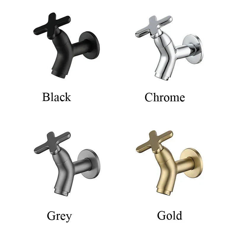Solid Brass Wall-Mounted Cold Water Faucet