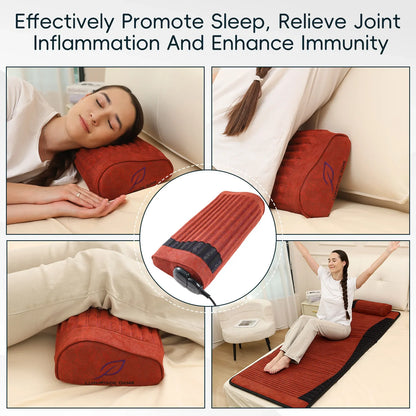 Infrared Heating Cushion for Neck and Shoulders with Amethyst & Jade, 85–159°F, 3–64Hz & Timer