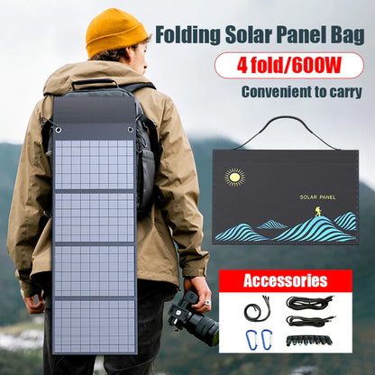 Foldable Solar Panel 300W for Outdoor Use – USB & DC Outputs