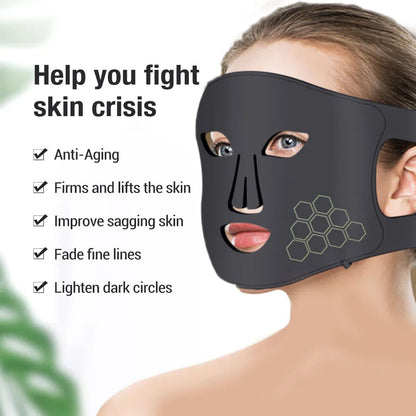 Facial Mask with 72 LEDs - Red, Blue, and 850nm Near-Infrared Light, 3 Levels, 4 Settings & Timer from 5 to 20 Minutes