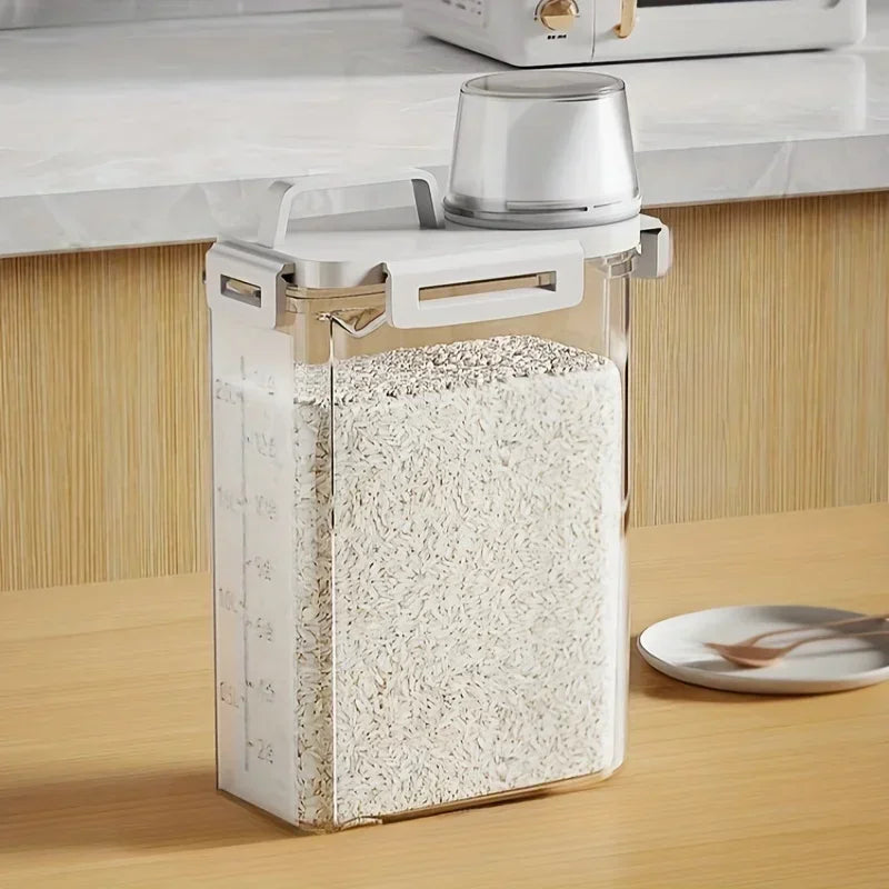 Measuring Cup Dispenser for Rice, Cereal, and Flour – Airtight Storage