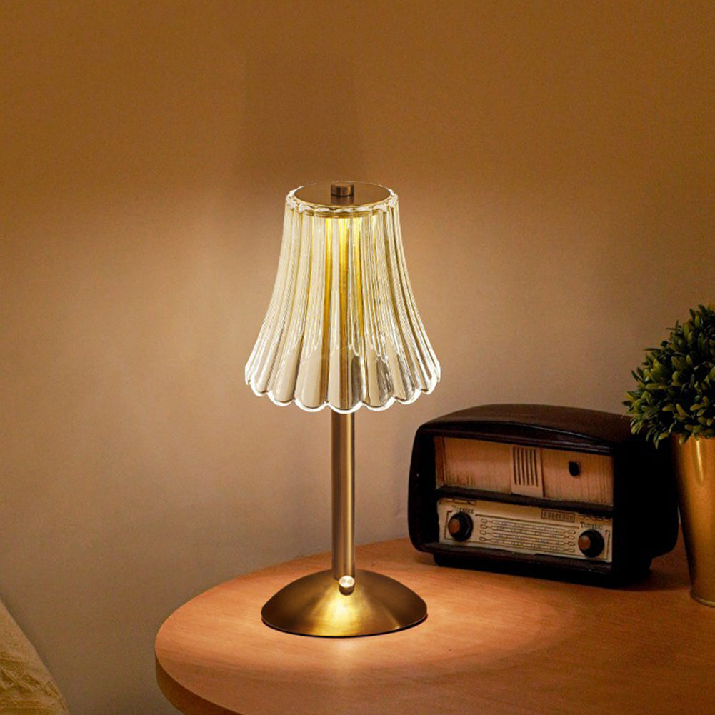 Touch Control Gold Crystal Table Lamp with Dimmable LED Lighting