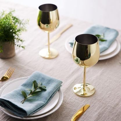 Gold Wine Glasses Made of Stainless Steel