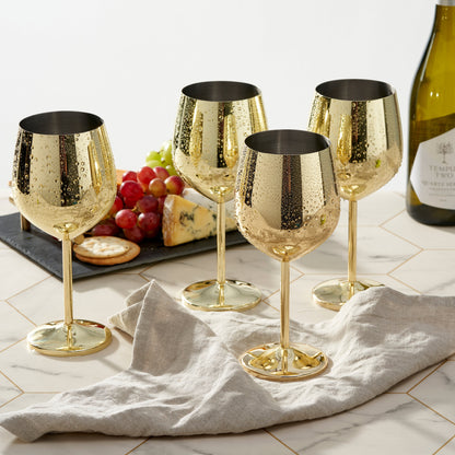 Gold Wine Glasses Made of Stainless Steel