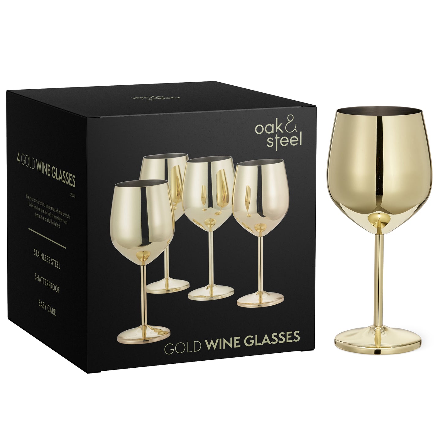 Gold Wine Glasses Made of Stainless Steel