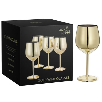 Gold Wine Glasses Made of Stainless Steel