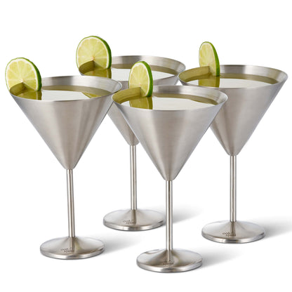 Matte Silver Martini Glasses in Stainless Steel