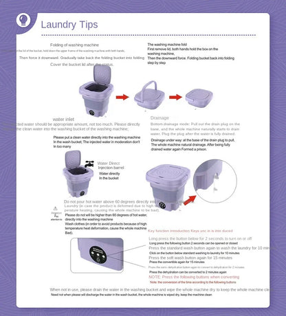 Compact 8L Folding Washer for Effortless Laundry Days