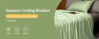 Cooling Blanket for Summer — Lightweight Ice Silk Comforter, Twin/King Size
