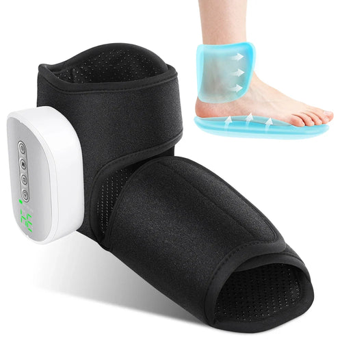 Rechargeable Foot and Ankle Wrap – Air Compression Massager with Heat, 3 Modes, 5 Intensities & Vibration Option