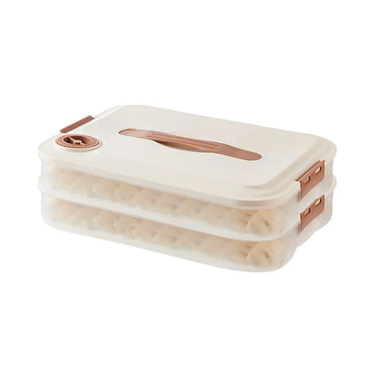 Stackable Food Storage Freezer Box with Freshness Feature | 3- and 4-Layer Containers for Dumplings, Meat & Cheese | Space-Saving and Food Safe