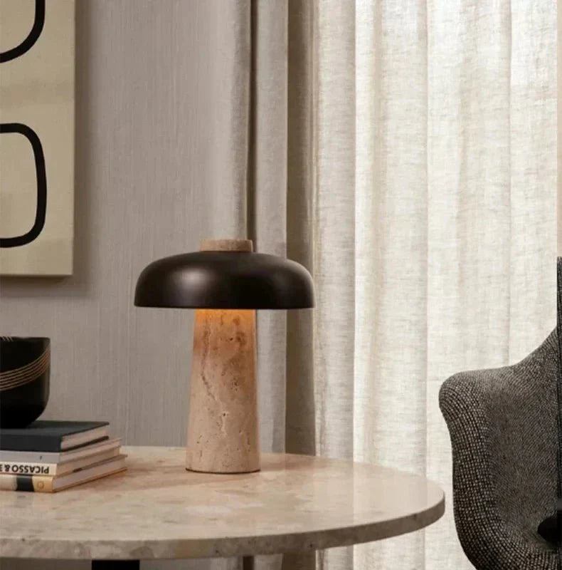 Elegant Travertine Lamp for Table Decor