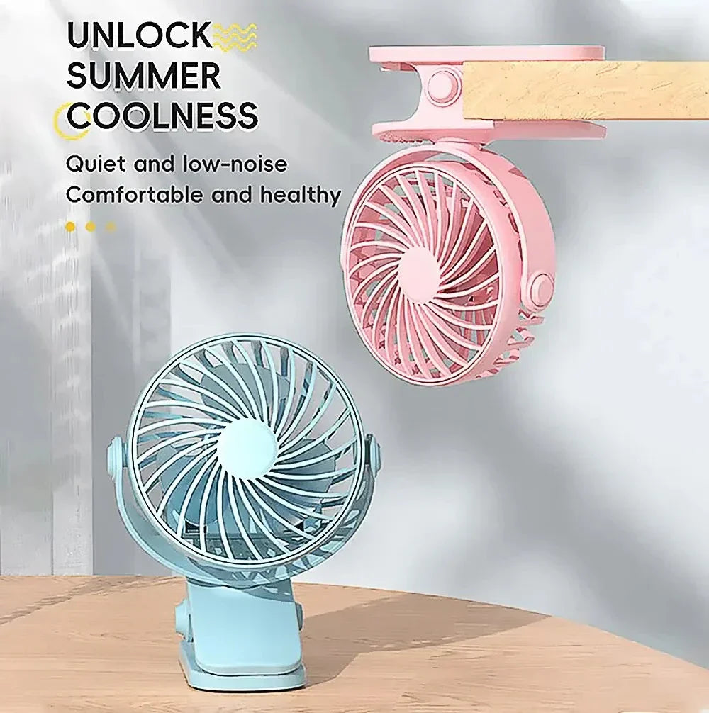 Portable USB Fan with 3 Speeds, Rotatable and Night Light