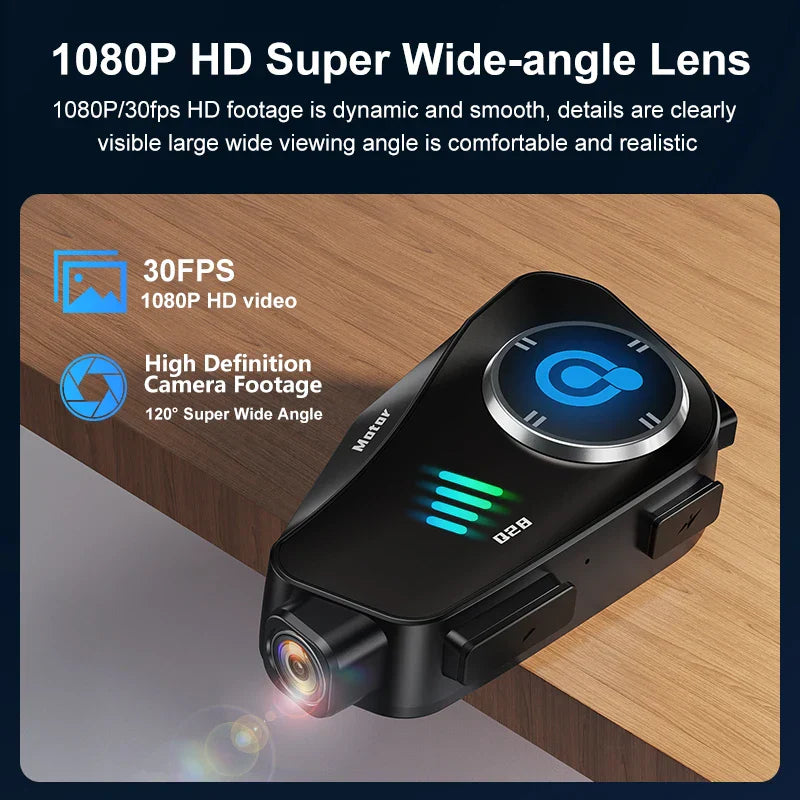 Bluetooth Helmet Camera for Motorcycles – 1080P HD Waterproof