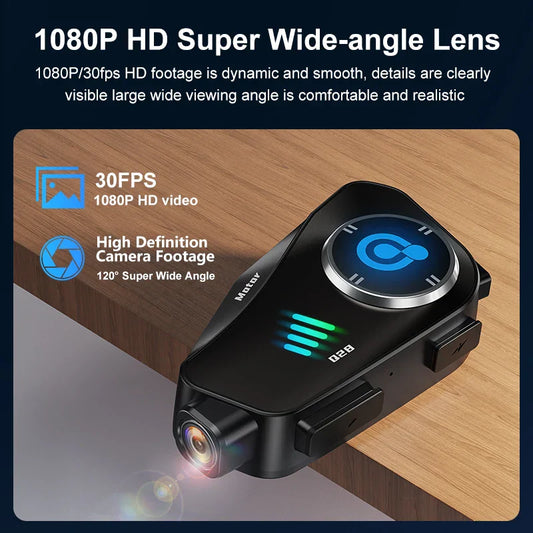 Bluetooth Helmet Camera for Motorcycles – 1080P HD Waterproof