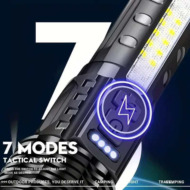 Ultra Bright Tactical LED Flashlight with Rechargeable Power Bank