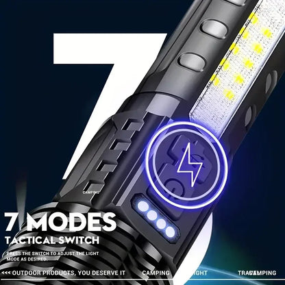 Ultra Bright Tactical LED Flashlight with Rechargeable Power Bank