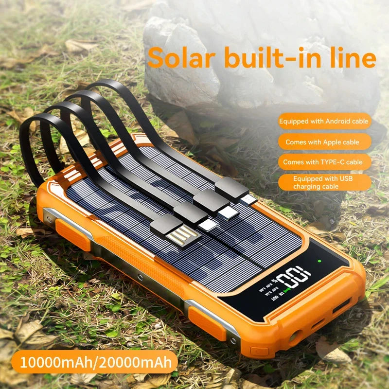 20,000mAh Solar Power Bank – Rechargeable & Compact Battery Pack