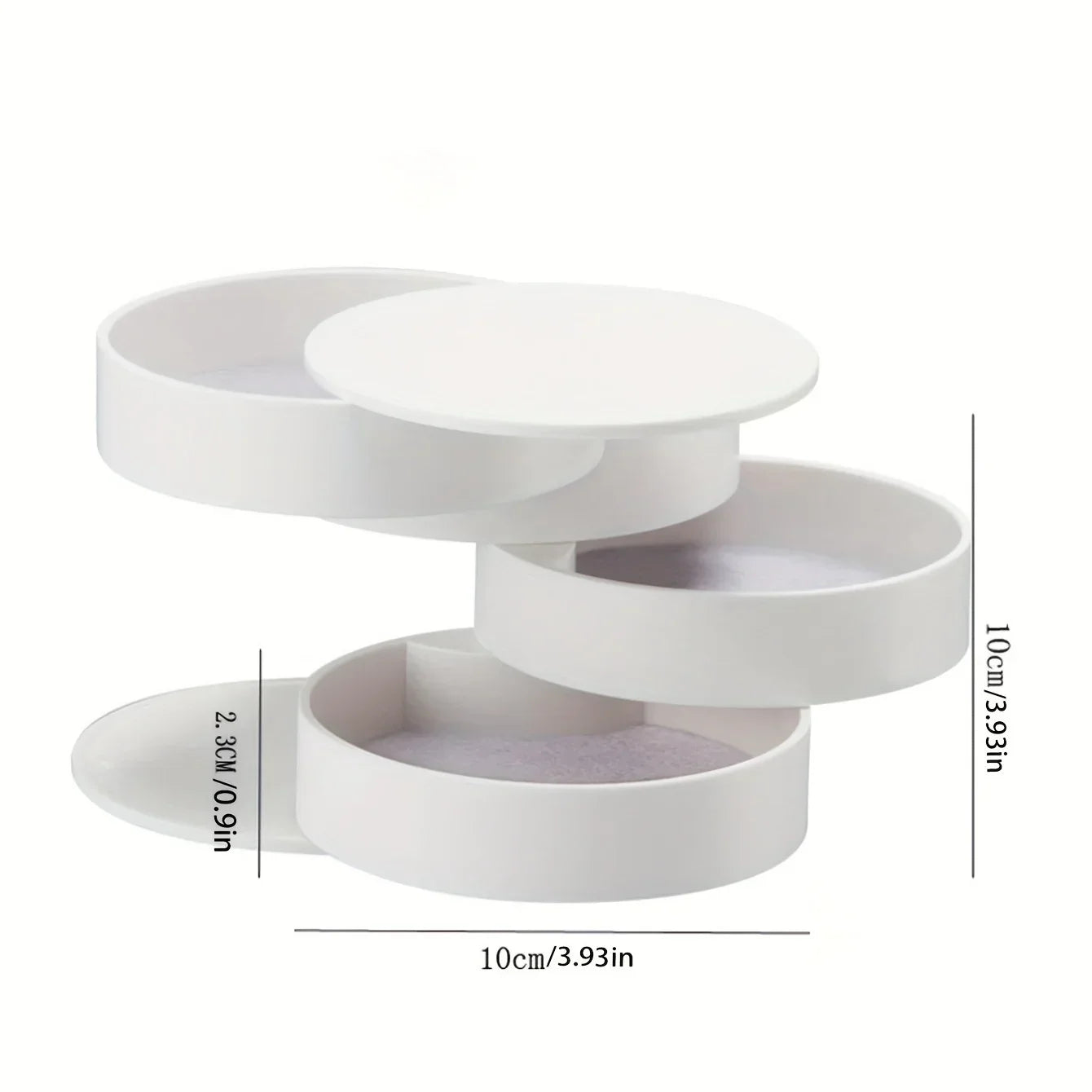 Rotating Jewelry Organizer with 5 Layers - Dust-Proof Compact Storage for Accessories