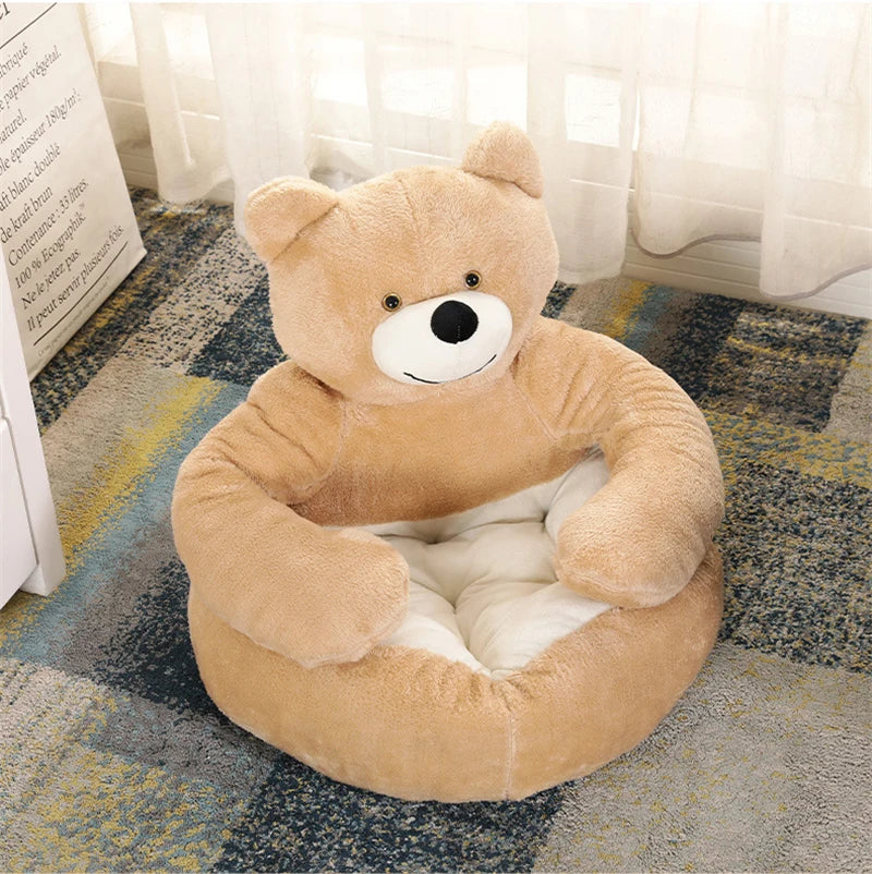 Plush Bear-Shaped Winter Dog Bed – Last Day Discount