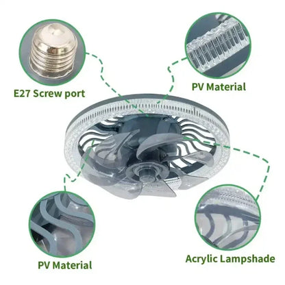 Elegant Fan Lamp with Remote Control - 3-in-1 Noise-Free Design