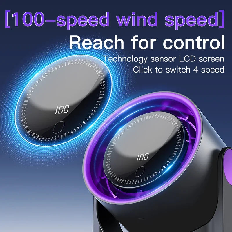 USB Bladeless Fan – Silent Table Fan with 100 Speed Settings