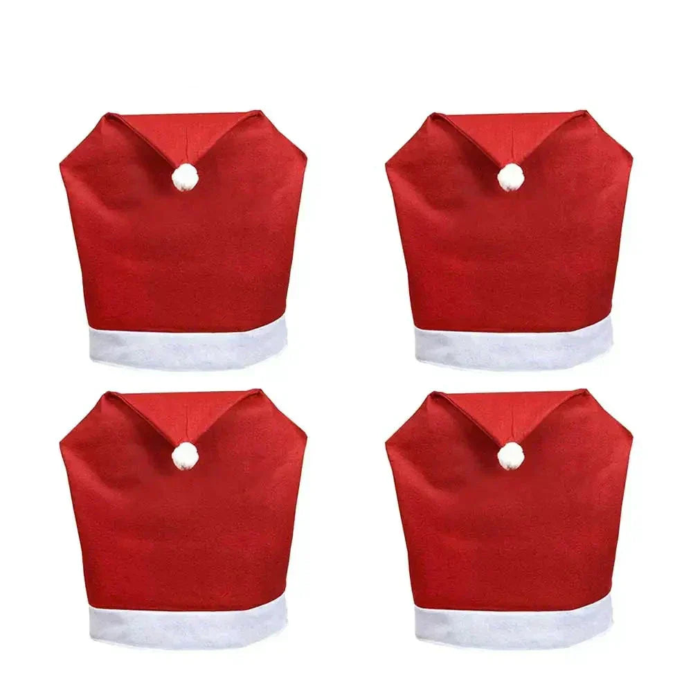Set of Santa Design Chair Covers for Christmas – Decorative Seat Covers