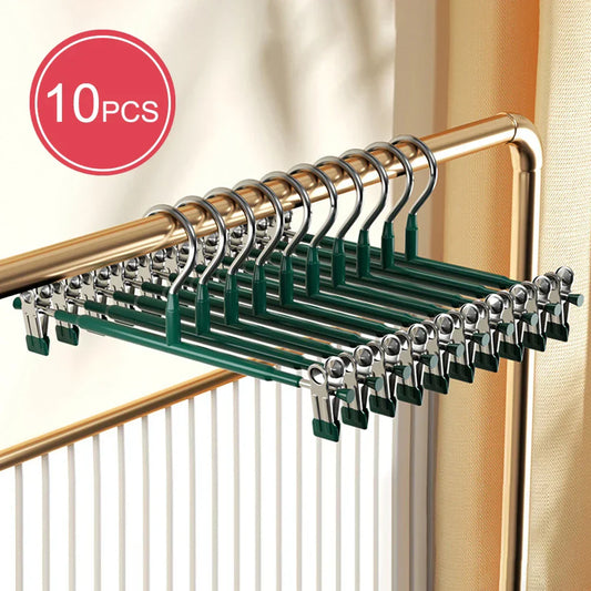 Adjustable Stainless Steel Hangers with Clips | Non-Slip & Space-Saving for Clothing & Laundry