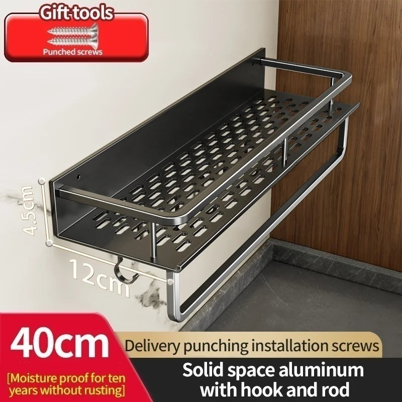 Wall-Mounted Aluminum Shelf