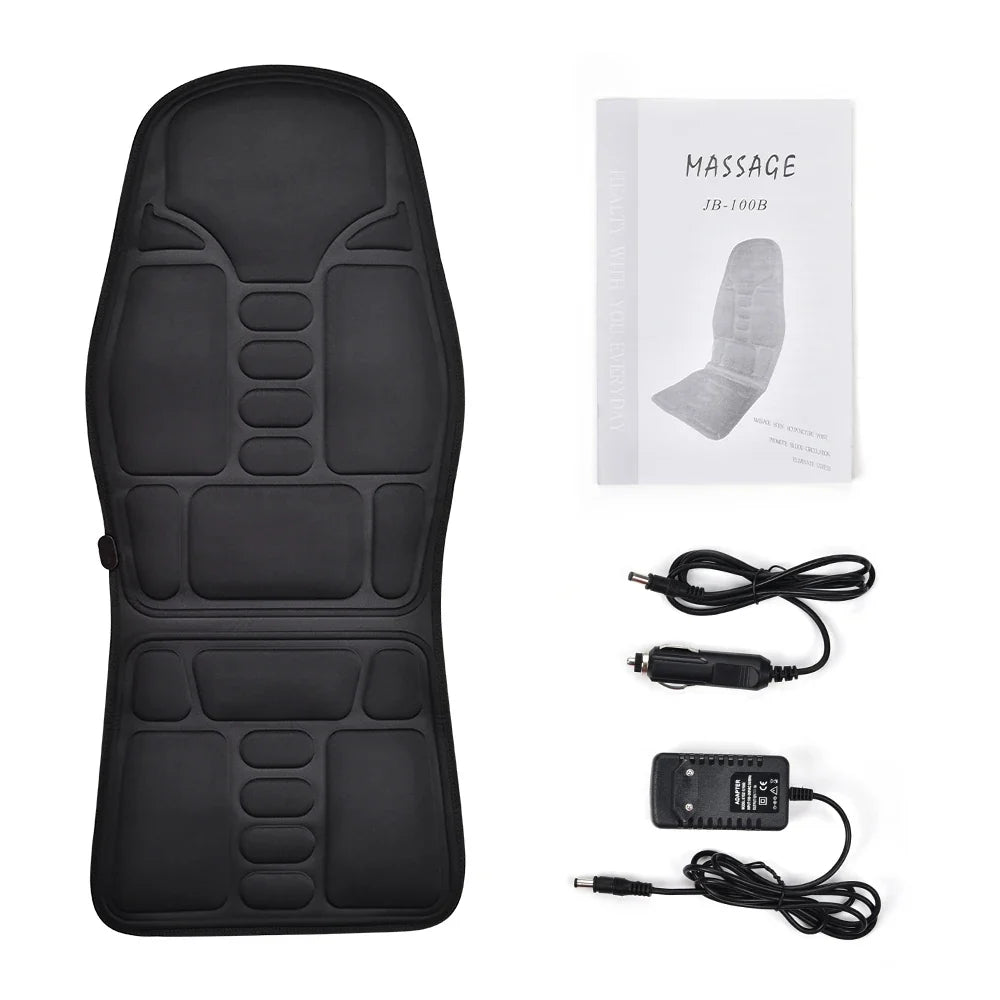 Vibration Massage Cushion for Full Body with Heat – 7 Motors, 8 Modes, 3 Intensities, Home/Car Adapters