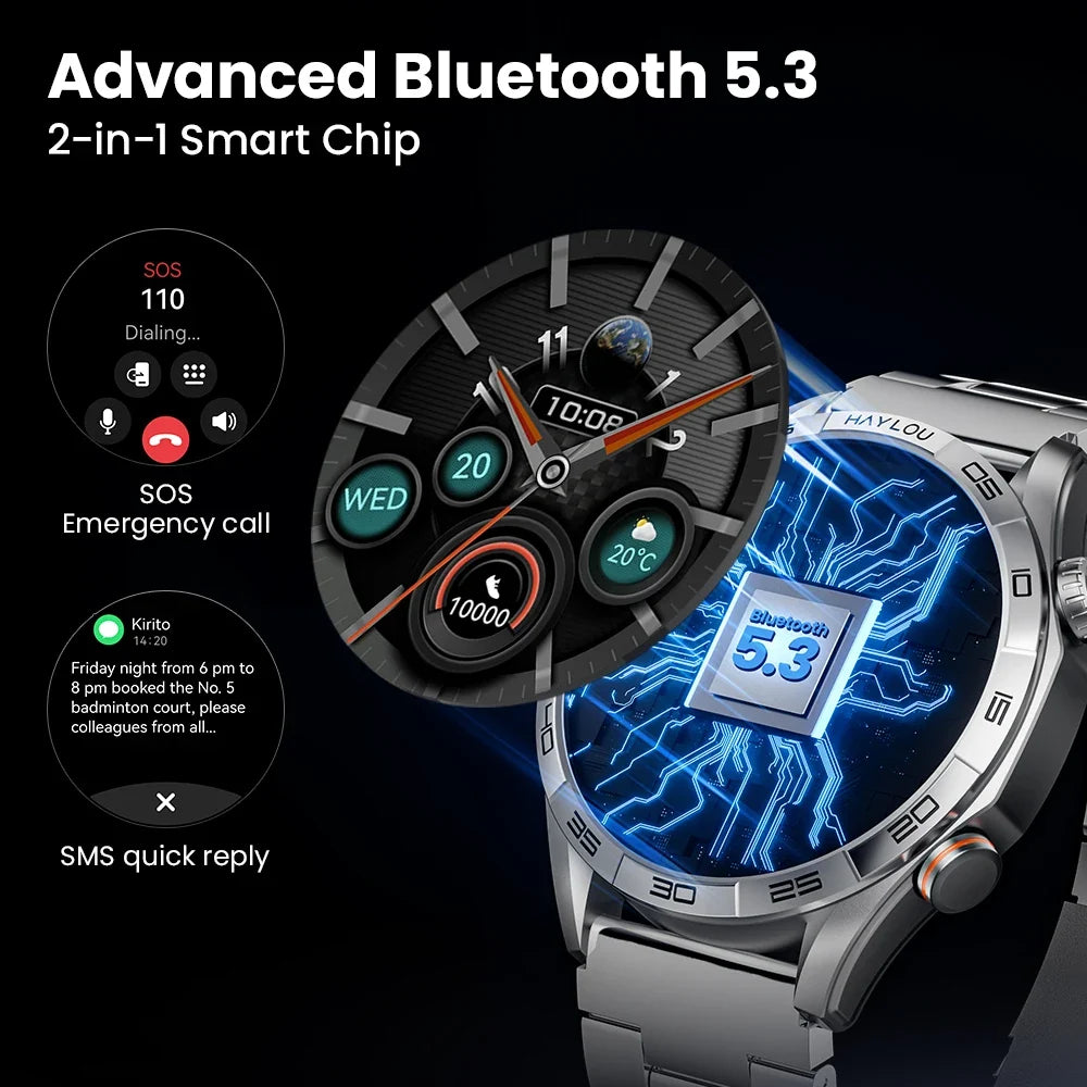 Smartwatch with 1.58" AMOLED Screen, Bluetooth Calling, 100+ Sports Modes & 24-Hour Health Tracking