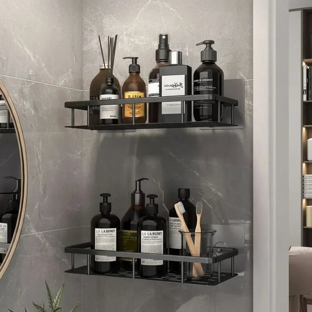 Drill-Free Bathroom Shelf for Stylish and Organized Spaces