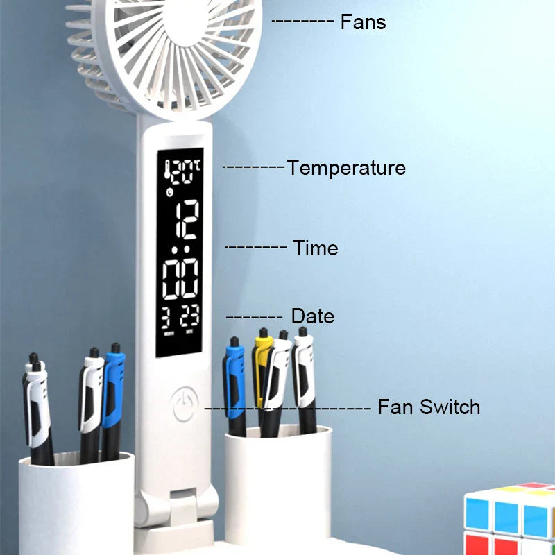 LED Desk Lamp with Fan – 3-in-1 Design, Touch Control & USB Battery