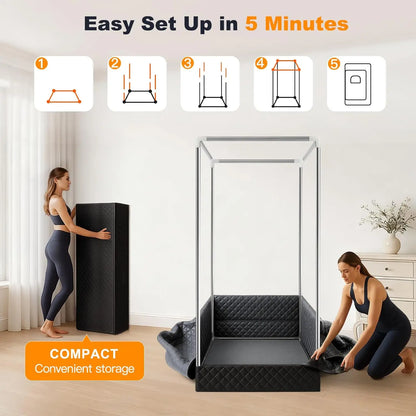 Infrared Home Sauna Tent with 2.5L Steam Generator, Chair, 9 Heat Settings & 99-Minute Timer