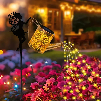 Solar-Powered Garden Watering Can Light – IP55 Waterproof Metal Hanging Lamp