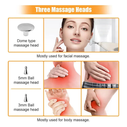 Rechargeable Massage Pen with LCD, 10 Intensity Levels, Needle-Free Tips