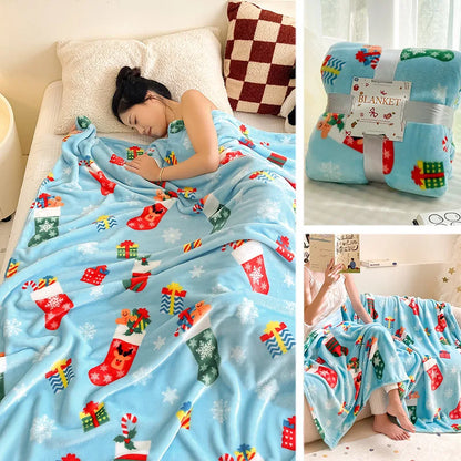 Cozy Red Flannel Christmas Blanket – Soft and Warm Throw