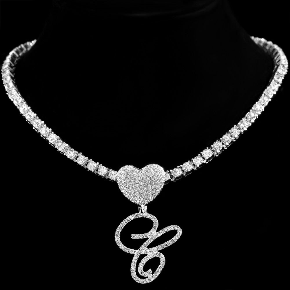 Personalized Crystal Heart Pendant Necklace