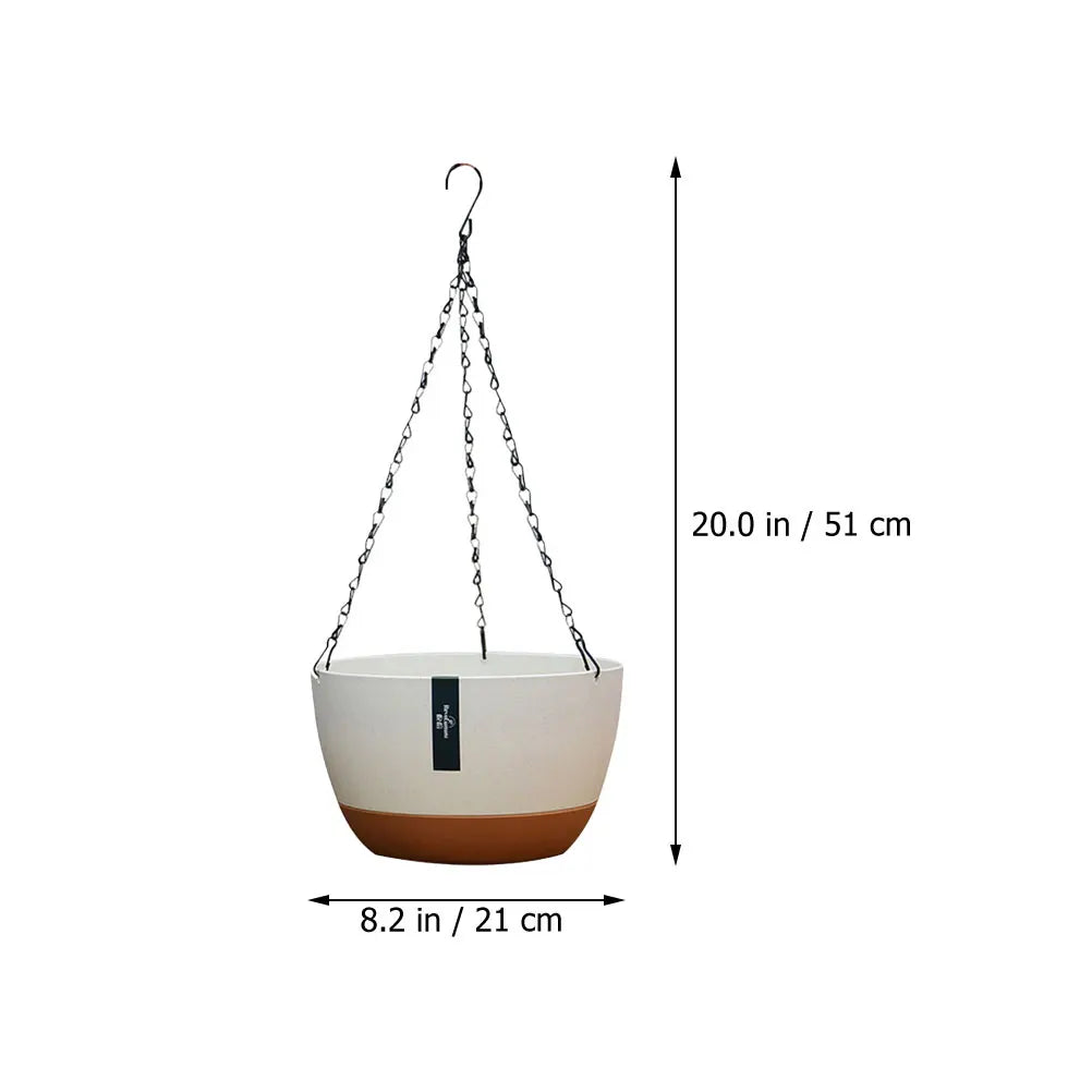 Hanging Flower Pots Set of 2 | Weatherproof & Contemporary | For Balcony, Fence & Indoor Use