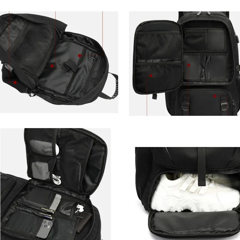Travel Backpack 50–80L with USB Charging Port