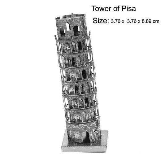 3D Metal Puzzle Set of Global Landmarks: Build and Discover Famous Structures