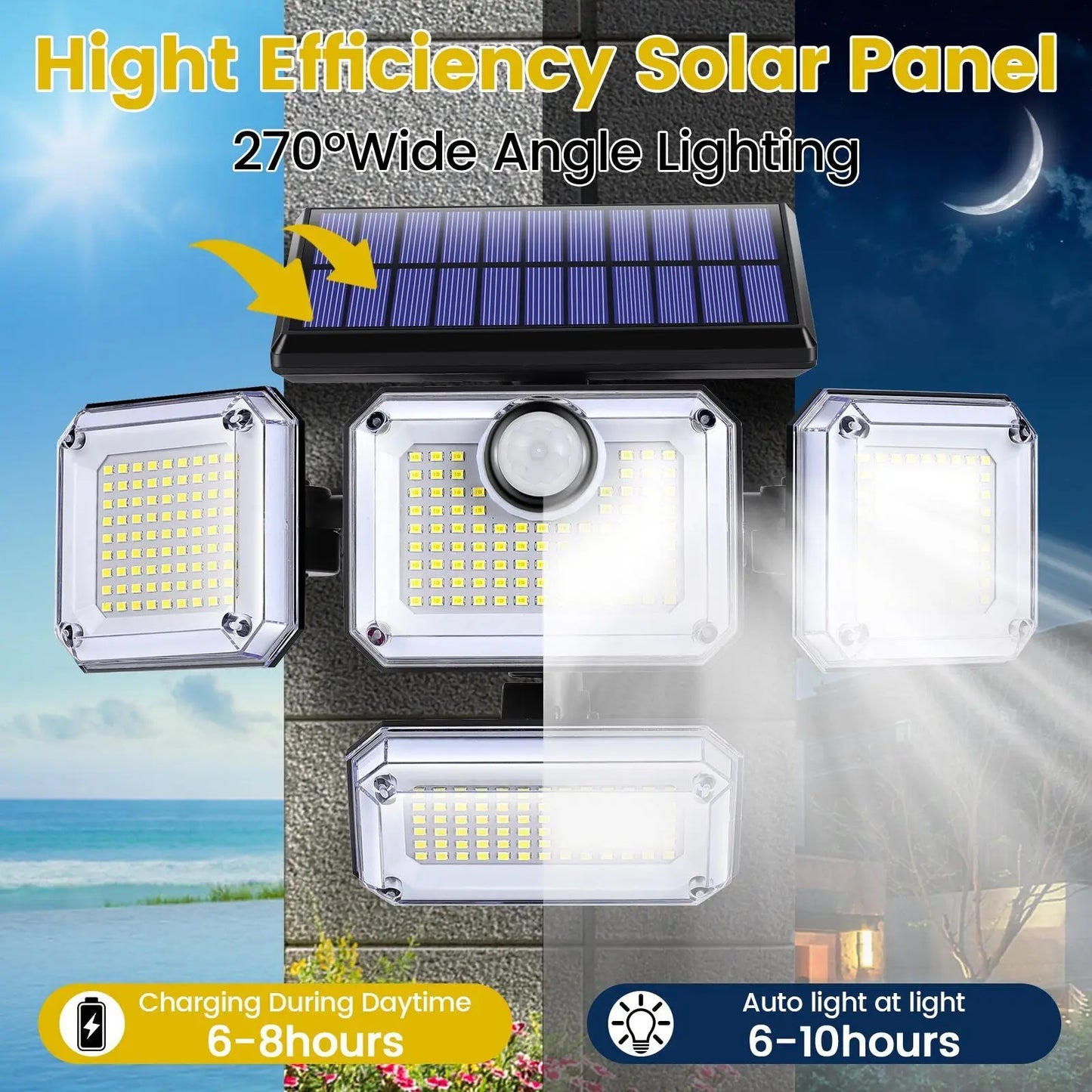 Solar Light with Motion Sensor – 2000 Lumen Outdoor Illumination