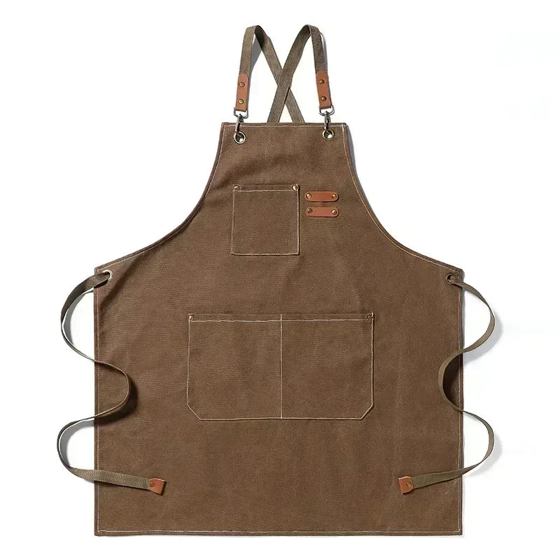 Adjustable Unisex Chef Apron with Pockets – Durable Canvas Workwear