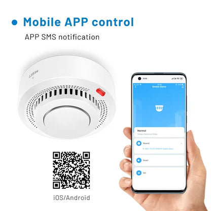 Smart WiFi Smoke Alarm with 85dB Alert – Fire Detection System