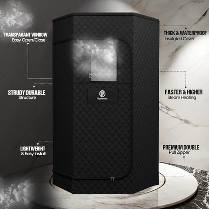 Foldable Home Steam Sauna Tent with Ice Bath Tub, Remote & 9 Heat Settings