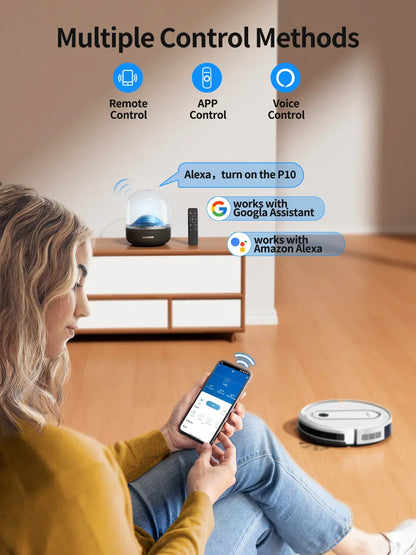 2-in-1 Vacuum and Mopping Robot with Gyroscopic Navigation and App Control