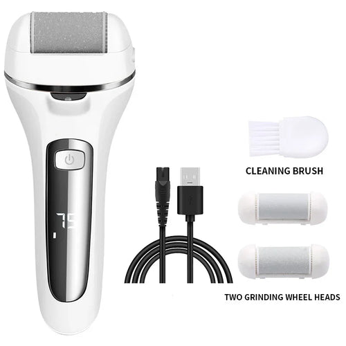 Electric Callus Remover with 3 Grinding Heads & LED - Waterproof & Rechargeable