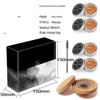 Wooden Cocktail Smoking Kit – Infuse Drinks with Smoky Flavor for Whiskey